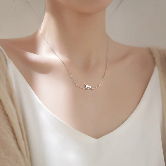 Silver Cat Necklace